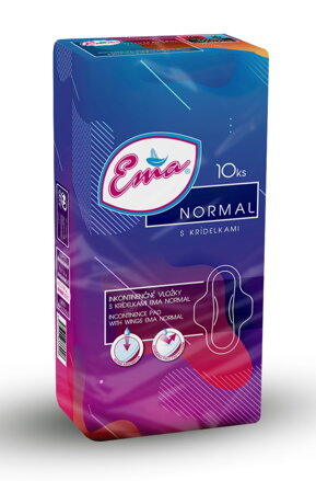 Ema Normal Soft inkontinenčné vložky s krídelkami 10ks (18bal/kar)