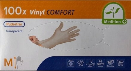 Medi-Inn vinylové rukavice M nepudrované 100ks (10bal/kar)