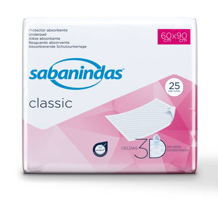 Sabanindas 90x60cm absorpčné podložky 25ks (6bal/kar)