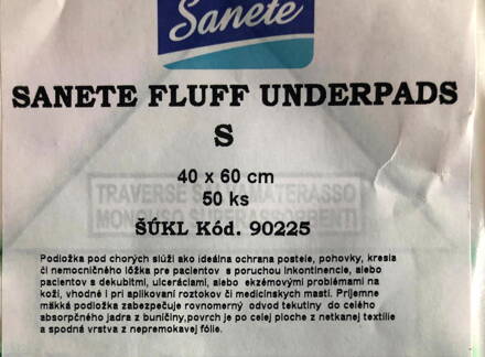 Sanete Fluff S 40x60cm absorp. podložky 50ks (3bal/kar)