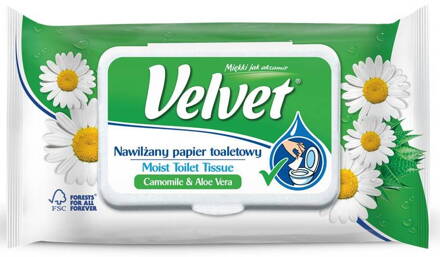 Velvet toaletný papier vlhčený Camomile a Aloe 48ks (16bal/kar)